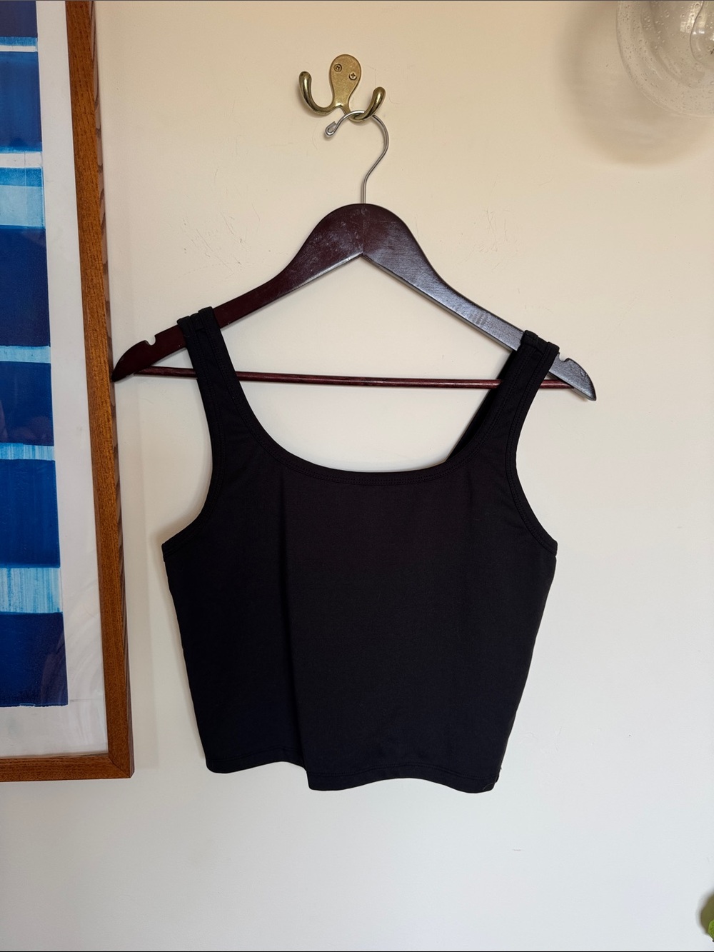 Volcom Black Scoop Neck Crop Tank